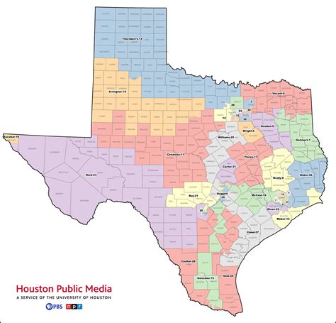 Map of Texas Congressional Districts